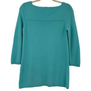 Peck & Peck 100% Pure Cashmere Boatneck Sweater Blue Medium